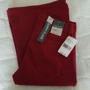 Cherry Red J Brand Martini Skinny Flare Jeans 25